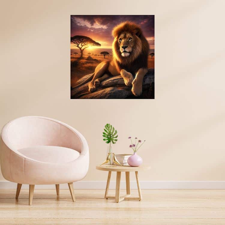 Majestic Lion in African Savannah